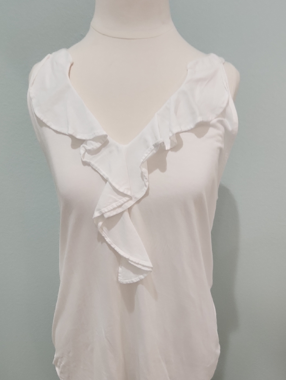Lilly Pulitzer White Ruffle V-Neck Camisole
